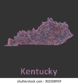 Kentucky line art map