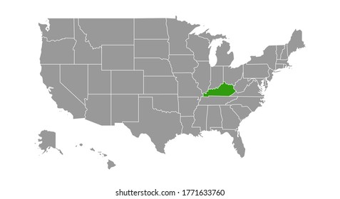 Kentucky Locate Map on white background.