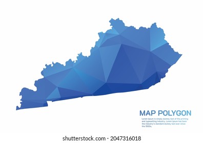 KENTUCKY Map Abstract geometric rumpled triangular low poly style gradient graphic on white background