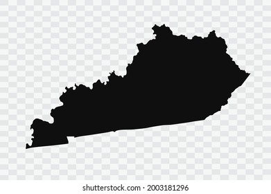 KENTUCKY map black Color on Backgound 