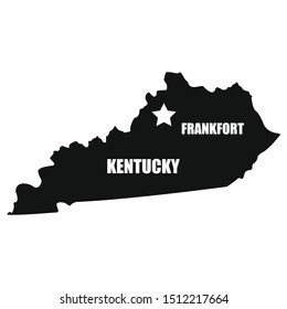 Kentucky map in black on a white background
