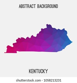 Kentucky map in geometric polygonal,mosaic style.Abstract tessellation,modern design background,low poly. Geometric cover, mockup. Vector illustration.
