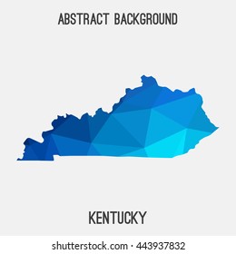Kentucky map in geometric polygonal,mosaic style.Abstract tessellation,modern design background. Vector illustration EPS8