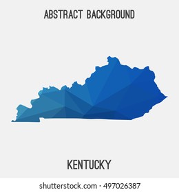 Kentucky map in geometric polygonal,mosaic style.Abstract tessellation,modern design background,low poly. Vector illustration.