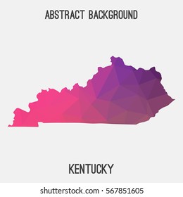 Kentucky map in geometric polygonal,mosaic style.Abstract tessellation,modern design background. Vector illustration EPS8