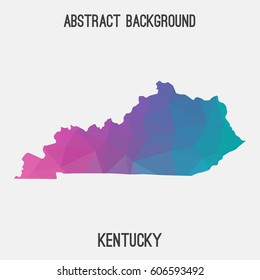 Kentucky map in geometric polygonal,mosaic style.Abstract tessellation,modern design background,low poly. Vector illustration.