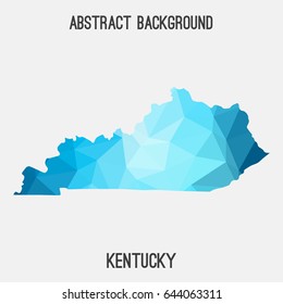 Kentucky map in geometric polygonal,mosaic style.Abstract tessellation,modern design background,low poly. Vector illustration.