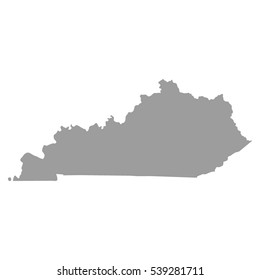 Kentucky map in gray on a white background