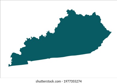 KENTUCKY Map Green Color on White Backgound