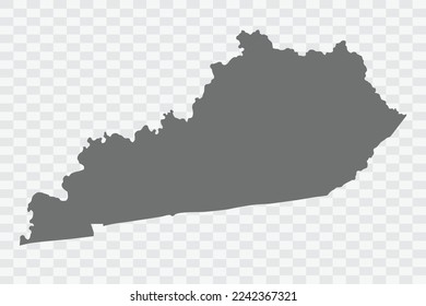 KENTUCKY Map grey Color on White no demarcation line Background  Png