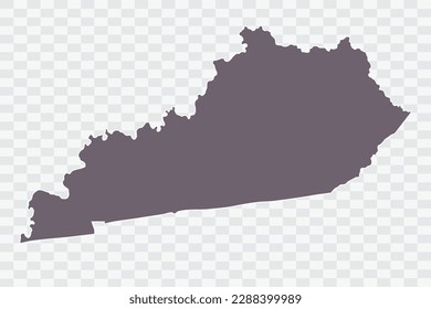 KENTUCKY Map Grey Color on White Background quality files Png