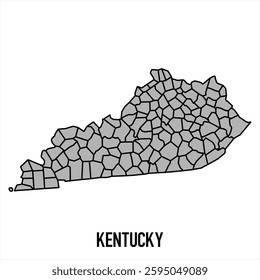 Kentucky map in grey style isolated on white background. Vector illustration.	