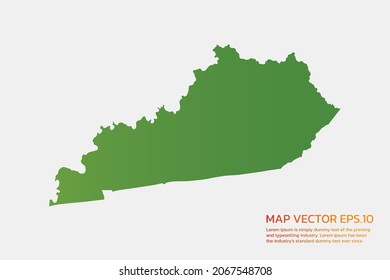 KENTUCKY map High Detailed green color. on white background. Abstract design vector illustration eps 10