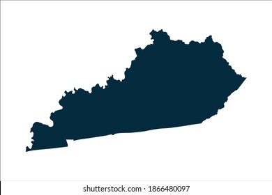 KENTUCKY map High Detailed on white background.