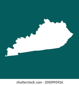 KENTUCKY map High Detailed. white color. on green background. Abstract design vector illustration eps 10