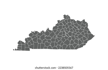 Mapa de Kentucky aislado en el fondo blanco.para el diseño del sitio web del informe de infografía anual