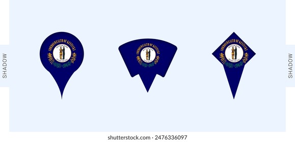 Kentucky Map Markers Set. Perfect for projects related to Kentucky, travel, geography, and international representation. Vector collection.