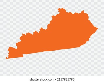 KENTUCKY Map orange Color on White Background grafik eps10