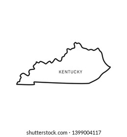 Kentucky Map Outline Vector Design Template. Editable Stroke