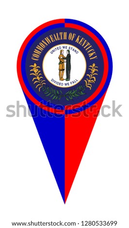 Kentucky map pointer pin icon location flag marker