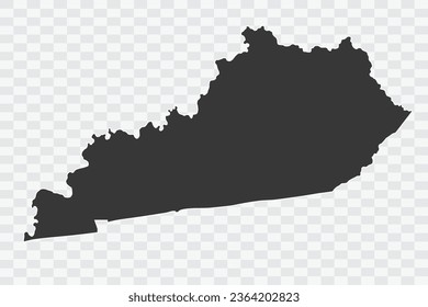 KENTUCKY Map Shadow Color on White Background quality files Png