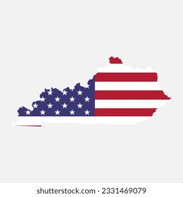 Forma de mapa de Kentucky, estados unidos de américa. Icono de concepto plano, ilustración vectorial.