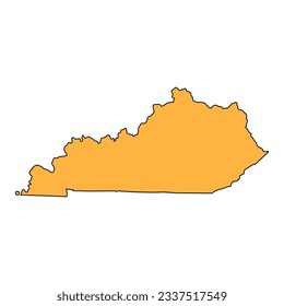 Forma de mapa de Kentucky, estados unidos de américa. Icono de concepto plano, ilustración vectorial.