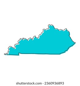 Kentucky map shape, united states of america. Flat concept icon symbol vector illustration .