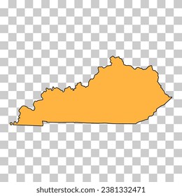 Kentucky map shape, united states of america. Flat concept icon symbol vector illustration .