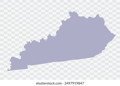 KENTUCKY Map silver Color on White Background quality files Png