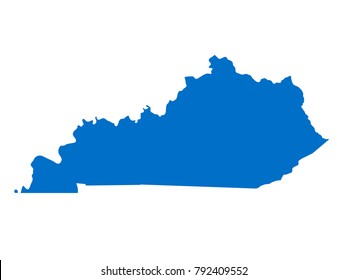 Kentucky Karte Sky Blue Tone Vektor einzeln auf weißem Hintergrund Vektor EPS 10