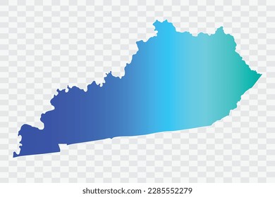 KENTUCKY Map teal blue Color Background quality files png