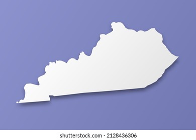 Kentucky Map - USA, United States of America Map vector template with paper style including shadow and white color on purple background for design, infographic - Vector illustration eps 10