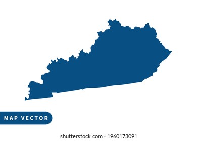 KENTUCKY map vector, blue color . on white background. vector eps 10.