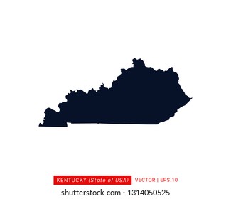 Kentucky Map Vector Design Template