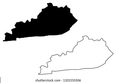  Kentucky map vector illustration, scribble sketch  Kentucky map