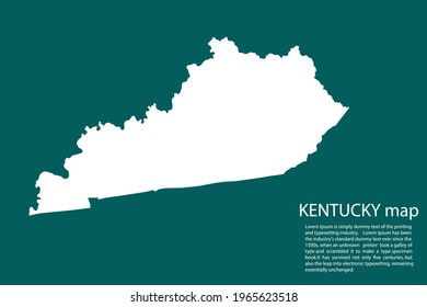 KENTUCKY map vector, isolated on Green  background