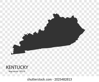 KENTUCKY map vector, isolated on transparent background