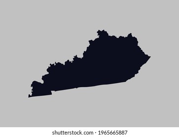 Kentucky map vector,Not isolated blue color on gray background