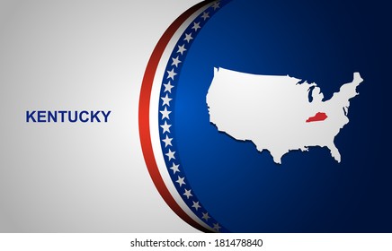 Kentucky map vintage vector background