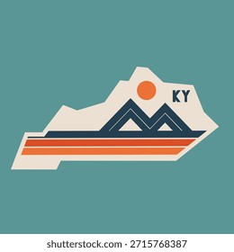 Kentucky Mountain Lines Retro Perfect for Print, Apparel, etc