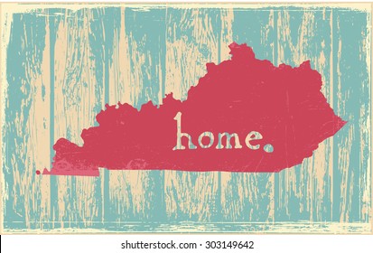 Kentucky Nostalgic Rustic Vintage State Vector Sign