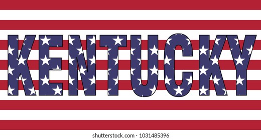 Kentucky on USA flag