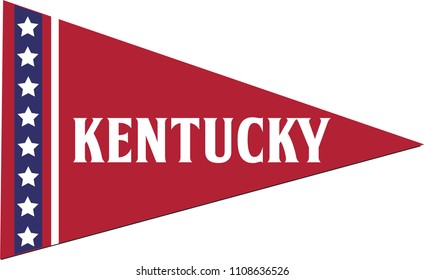 Kentucky Pennant, State Flag, Vector Isolated Banner Triangle