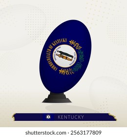 Kentucky Rugby Ball on Rugby Kicking Tees with Modern Design. Illustration perfect for sports, national pride, and rugby-related projects.