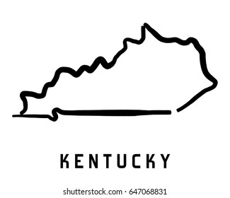 Kentucky simple logo. State map outline - smooth simplified US state shape map vector.