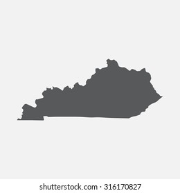 Kentucky state border map.