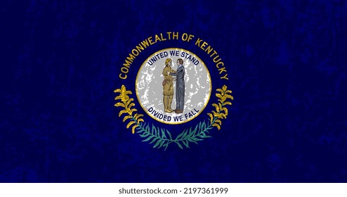 Kentucky state grunge flag. Vector illustration.