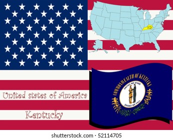 kentucky state illustration, abstract vector art