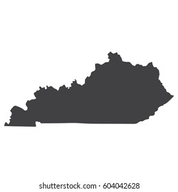Kentucky state map in black on a white background. Vector illustration